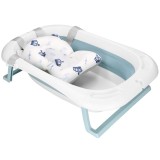 Cadita de baie pliabila pentru bebelusi cu termometru electronic LCD si perna de sustinere inclusa,capacitate 35 L,dop de scurgere,pentru copii pan
