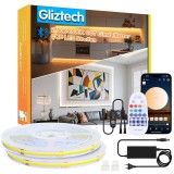 Banda LED COB Gliztech 20M, Reglabila 2700K-6500K, Dimabila, Telecomanda si Control Bluetooth prin App