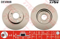 Disc frana HONDA CIVIC VI Hatchback (EJ, EK) (1995 - 2001) TRW DF4908