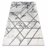 Exclusiv EMERALD covor 0085 glamour, stilat, marmură, geometric alb / argint , 160x220 cm
