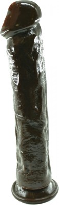 Dildo Realist Big Jim cu Ventuza, PVC, Maro, 27.5 cm, Guilty Toys foto