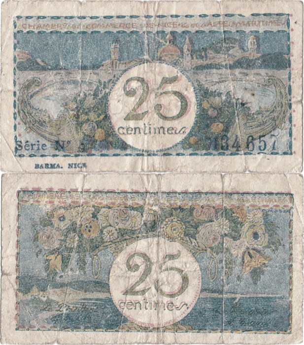 1918, 25 centimes (Jean Pirot JP-091-16) - Franța (Nisa)
