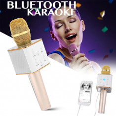 Microfon Karaoke fara fir, bluetooth portabil cu boxa AURIU foto