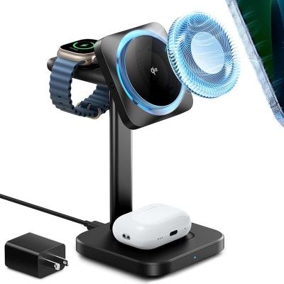 Statie MagSafe wireless + incarcator Apple Watch ESR HaloLock, negru foto