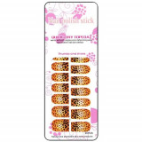 Stickere nail art portocaliu cu maro cu model leopard, INGINAILS