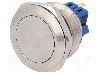 Intrerupator Anti-vandalism ON-(ON) 28mm ONPOW GQ28-11/S SPST-NO+NC Inox Argintiu IP65