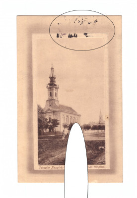 CP Carei - Biserica greco-catolica, circulata 1915, cu chenar in relief foto