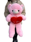 Ursulet roz 60cm cu inimioara Te iubesc &ndash; plus moale cadou romantic