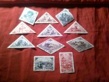 Serie mica R.Populara Tuva - Rusia 1936 - 15 ani Republica 11 valori fara guma