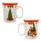 Set Cani Craciun Vintage, Mos Craciun Brad, New Bone, Capacitate 310ml, 2 Bucati, Multicolor