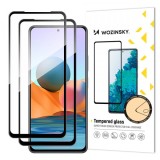 Folie de protectie Ecran WZK pentru Xiaomi Redmi Note 12 4G / Note 12 Pro 4G / Note 12 Pro 5G, Sticla Securizata, Full Glue, Set 2 bucati, Neagra