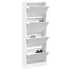 Gossi pantofar, alb, 60x21x163,5 cm, lemn compozit