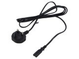 Cablu POS 2x0,75mm2 BS 1363 (G) mufă IEC C7 mamă PVC 3m negru
