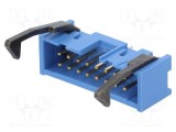 Conector IDC tată TE Connectivity 16 pini 2x8 drept THT 2,54mm albastru