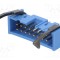 Conector IDC tată TE Connectivity 16 pini 2x8 drept THT 2,54mm albastru
