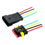 Set conector auto etans 4 pini, superseal, 12V 24V, mufa tata-mama cu fire pentru instalatii auto (OKN428-11-4)