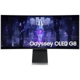 Monitor LED OLED curbat Samsung Odyssey 34, UWQHD, Display Port, 0.1 ms, 175 Hz, Vesa, FreeSync Premium, Argintiu