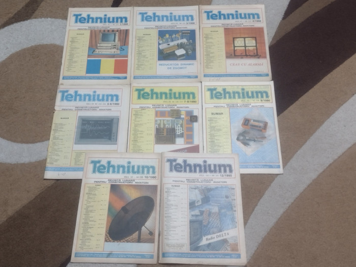 10 NUMERE REVISTA TEHNIUM &#039;90 ~ Nr.5-6 SI 7-8 SUNT INTR-O REVISTA ~