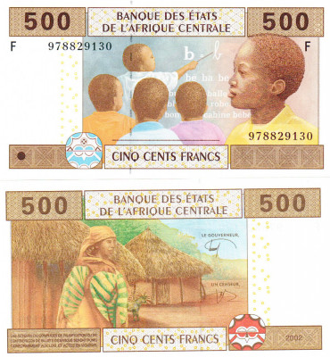 Statele Africii Centrale 500 Franci (Guineea Ecuatoriala) 2002 P-506F UNC foto