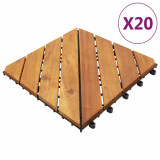 Placi pardoseala, 20 buc., maro, 30x30 cm, lemn masiv de acacia GartenMobel Dekor, vidaXL