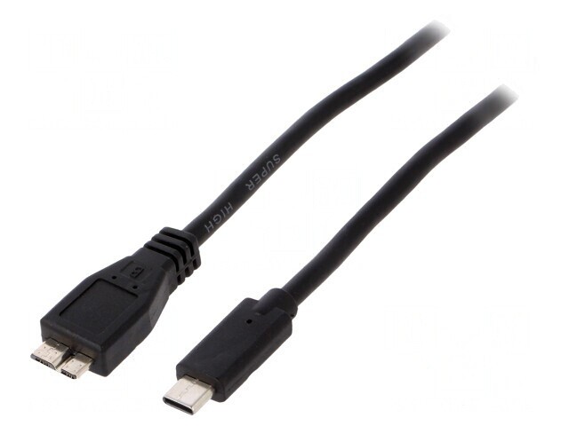 Cablu USB 3.0 Micro USB B la USB C Aurit 1m Negru