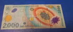 Bancnota 2000 lei 1999 Eclipsa Totala de Soare