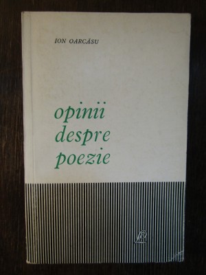 OPINII DESPRE POEZIE-ION OARCASU foto
