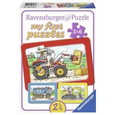 Puzzle Excavator, Tractor Si Basculanta, 3X6 Piese
