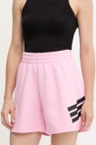 adidas pantaloni scurți Future Icons 3-Stripes culoarea roz, cu imprimeu, high waist, JC5444