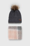 Barbour palarie si esarfa culoarea gri, LGS0077