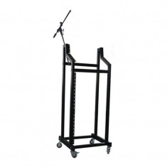 Rack mobil pentru montare amplificatoare/mixere, 19 inch, inaltime 146 cm, maxim 60 kg foto