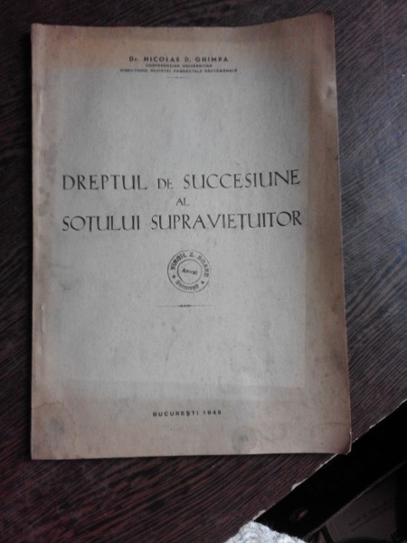 DREPTUL DE SUCCESIUNE AL SOTULUI SUPRAVIETUITOR - NICOLAE D. GHIMPA