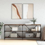 Cumpara ieftin Masă consolă stejar afumat 180x30x75 cm lemn prelucrat și fier