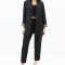 Costum negru elegant, cu captuseala animal print