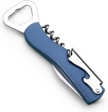 Tirbuson pentru sticle, desfacator, multifunctional, 4 in 1, otel inoxidabil, 13.5 x 4 cm, albastru inchis