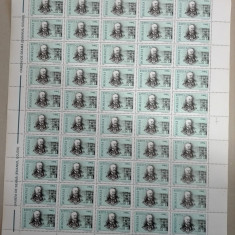 TIMBRE ROMÂNIA LP1578/2002 Oameni de seamă EMANUIL GOJDU -coalâ 50 timbre MNH
