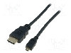 Cablu HDMI - HDMI, HDMI mufa, micro mufa HDMI, 2m, negru, ASSMANN - AK-330109-020-S
