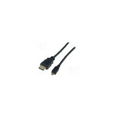 Cablu HDMI - HDMI, HDMI mufa, micro mufa HDMI, 2m, negru, ASSMANN - AK-330109-020-S