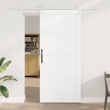 Ușă Glisantă cu Set de Hardware Alb 93x211 cm Lemn Solid Pin