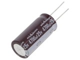 Condensator electrolitic NICHICON 4700uF 25VDC, low ESR, THT