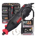 Mini polizor drept cu maner, putere 350 W, 300 piese, Red Technic