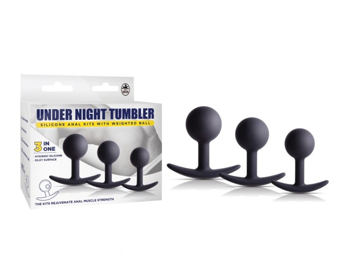 Set 3 Dopuri Anale Cu Extra Greutate Under Night Tumbler, Cenusiu
