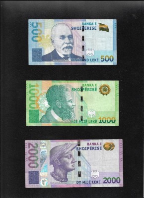 Set Albania 500 + 1000 + 2000 leke foto