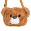 Geantă Crossbody, Model Ursuleț, Material Poliester, Culoare Maro, Dimensiuni 25x10x19cm, Avertisment Asfixiere, Oem