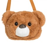 Geantă Crossbody, Model Ursuleț, Material Poliester, Culoare Maro, Dimensiuni 25x10x19cm, Avertisment Asfixiere, Oem