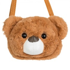 Geantă Crossbody, Model Ursuleț, Material Poliester, Culoare Maro, Dimensiuni 25x10x19cm, Avertisment Asfixiere
