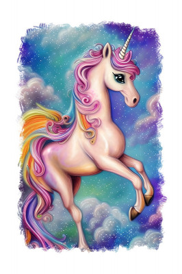 Sticker decorativ, Unicorn, Roz, 85 cm, 9189ST foto