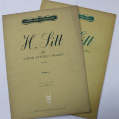 H. SITT , STUDII PENTRU VIOARA , CAIETELE I - II , 1965 -1966 , PARTITURI *