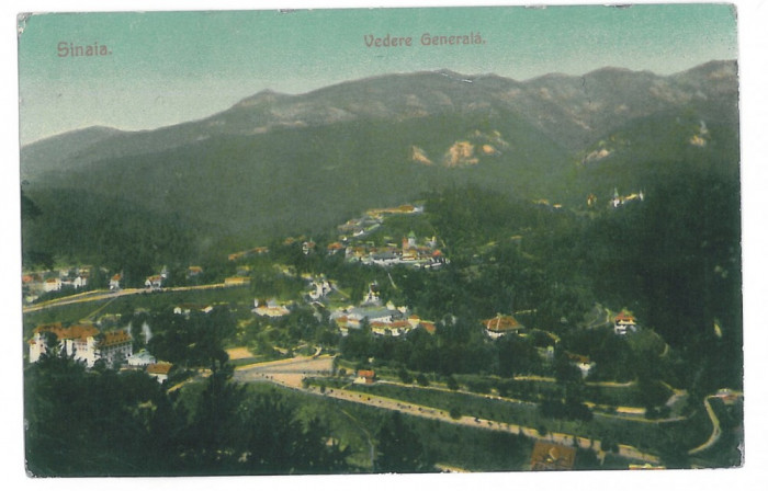 453 - SINAIA, Panorama, Romania - old postcard - used - 1909