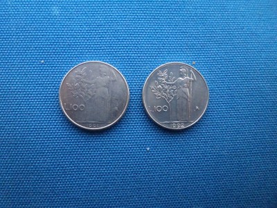 LOT 100 LIRE 2 BUCATI ,ANI DIFERITI / ITALIA foto